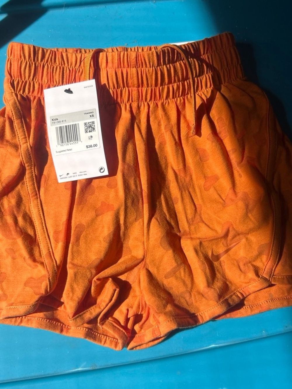 Nike Orange Women's Elastic Drawstring Athletic Shorts